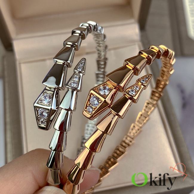 Okify Bvlgari Serpenti Viper 18 KT Bracelet Set with Demi Pave Diamonds - 1