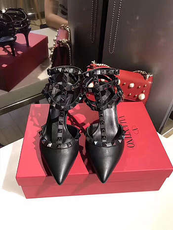 Valentino High Heeled Shoes 6.5cm Full Black 7419