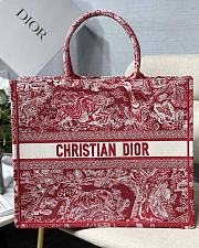 Dior Book Tote Large 41.5 Red Toile de Jouy Embroidery 7427 - 1
