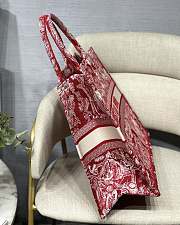 Dior Book Tote Large 41.5 Red Toile de Jouy Embroidery 7427 - 6