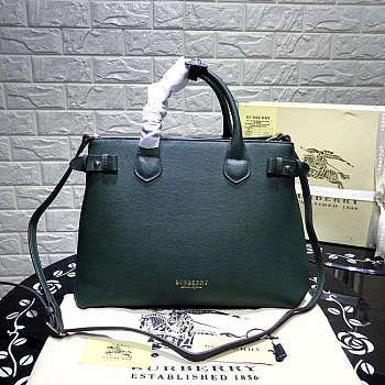 Burberry Classic 34 Green Mallard Leather Tote Bag