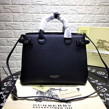 Burberry Classic 34 Black Leather Tote Bag