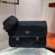 Prada Nylon and Saffiano Leather Bag 32 Black 2VD768B  - 1