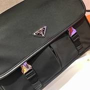 Prada Nylon and Saffiano Leather Bag 32 Black 2VD768B  - 5