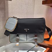 Prada Nylon and Saffiano Leather Bag 32 Gray 2VD768B - 1