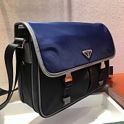 Prada Nylon and Saffiano Leather Bag 32 Navy Blue 2VD768B - 6