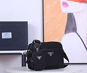 Prada Nylon and Saffiano Leather Bag 23 Black 2VH048  - 1