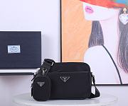 Prada Nylon and Saffiano Leather Bag 23 Black 2VH048  - 4