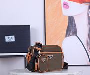 Prada Nylon and Saffiano Leather Bag 23 Brown 2VH048 - 1