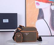 Prada Nylon and Saffiano Leather Bag 23 Brown 2VH048 - 4