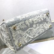 Dior Lady D'Lite Gray Toile de Jouy Reverse Embroidery M0565 23.5cm - 5