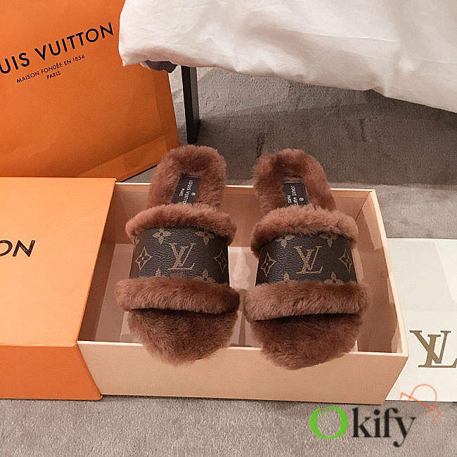 Louis Vuitton Lock It Flat Mule Brown 7623 Slipper - 1