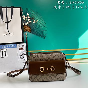 Gucci Horsebit 22.5 Small Shoulder Bag Ophidia Black 645454