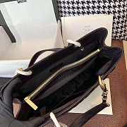 Chanel Shopping Bag 34 Black Grained Calfskin Gold Chain - 2
