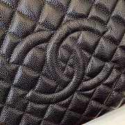Chanel Shopping Bag 34 Black Grained Calfskin Gold Chain - 6