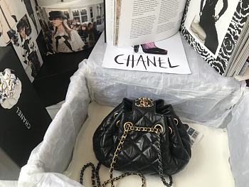 Chanel Bucket 20 Black Lambskin AS1802