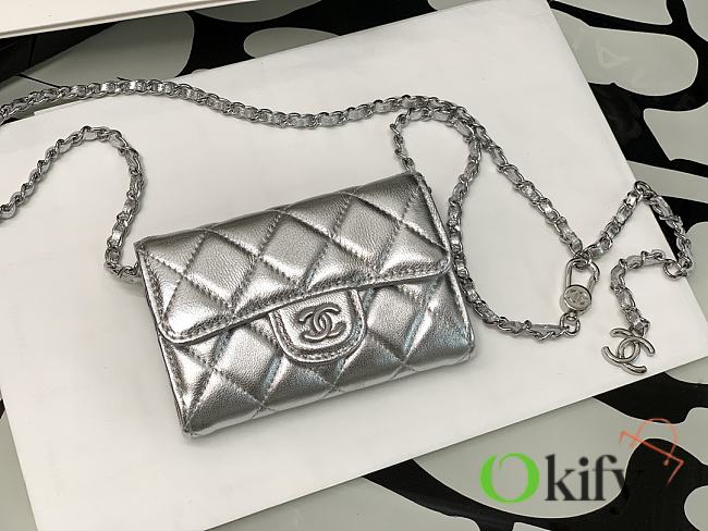 Chanel Original Grained Calfskin 11 Waist Bag Silver 81081 - 1