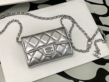 Chanel Original Grained Calfskin 11 Waist Bag Silver 81081
