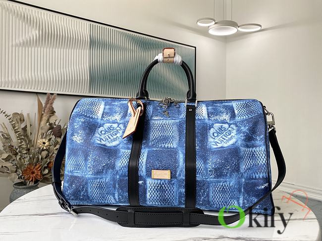 Louis Vuitton Keepall 50 BANDOULIÈRE Blue N50069 - 1