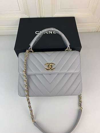 Chanel trendy top-handle new rhombic chain bag gray