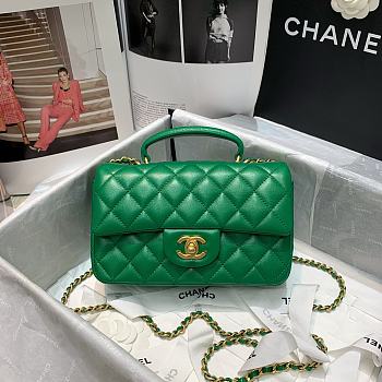 Chanel Handle 20 Green Lamskin 7821