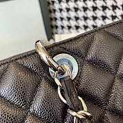 Chanel Shopping Bag 34 Black Grained Calfskin Silver Chain - 2