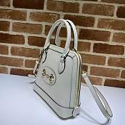 Gucci Horsebit 1955 Small Top Handle 25 White Leather 621220 - 4