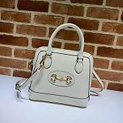 Gucci Horsebit 1955 Small Top Handle 25 White Leather 621220 - 1