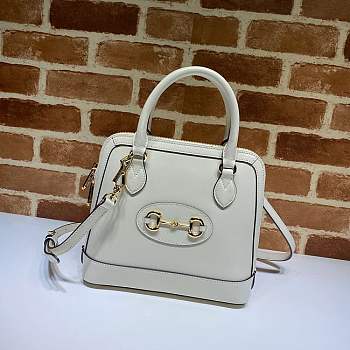 Gucci Horsebit 1955 Small Top Handle 25 White Leather 621220