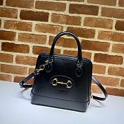 Gucci Horsebit 1955 Small Top Handle 25 Black Leather 621220 - 1