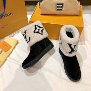 LV snowdrop flat ankle boot black n white - 3