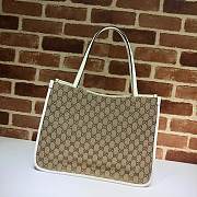 Gucci Tote Bag 38 Ophidia Leather White 623695 - 3