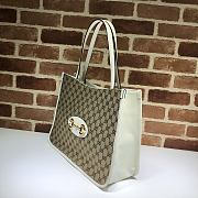 Gucci Tote Bag 38 Ophidia Leather White 623695 - 2