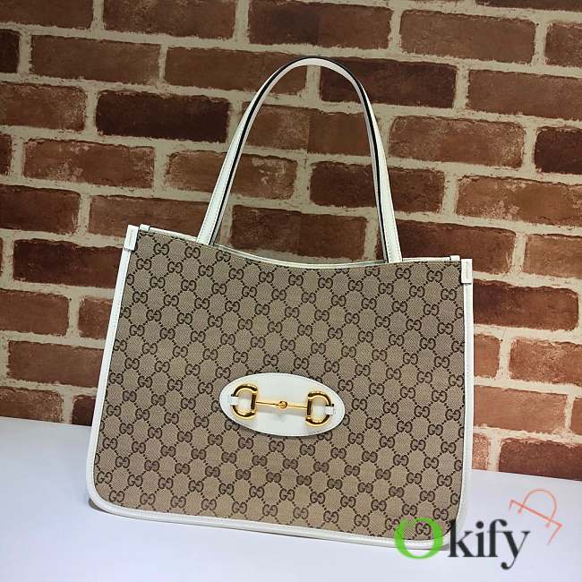 Gucci Tote Bag 38 Ophidia Leather White 623695 - 1