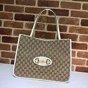 Gucci Tote Bag 38 Ophidia Leather White 623695 - 1