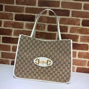 Gucci Tote Bag 38 Ophidia Leather White 623695