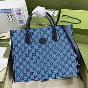 Gucci Tote Bag Canvas 31 GG Supreme Blue 659983 - 1