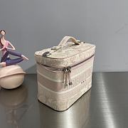 Dior pink embroidered canvas 25 cosmetic bag - 6