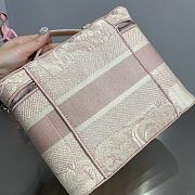 Dior pink embroidered canvas 25 cosmetic bag - 5