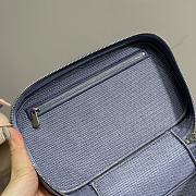 Dior dusty blue embroidered canvas 25 cosmetic bag - 4