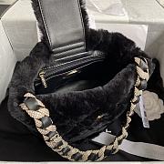 Chanel Shearling Lambskin Black 18 Bucket Bag - 3