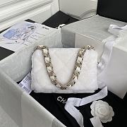 Chanel Shearing Lambskin White 21.5 Flapbag AS2240  - 5