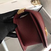 Chanel Le Boy 25 Wine Red Caviar Gold Buckle 67086 - 6