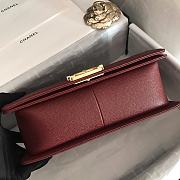 Chanel Le Boy 25 Wine Red Caviar Gold Buckle 67086 - 2