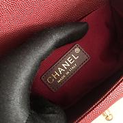 Chanel Le Boy 20 Wine Red Caviar Gold Buckle 67086 - 6