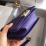 Chanel Le Boy 20 Purple Caviar Gold Buckle 67086 - 2