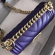 Chanel Le Boy 20 Purple Caviar Gold Buckle 67086 - 5