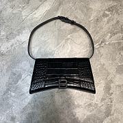Balenciaga hourglass 25 shoulder bag crocodile pattern black - 1