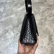 Balenciaga hourglass 25 shoulder bag crocodile pattern black - 5