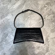 Balenciaga hourglass 25 shoulder bag crocodile pattern black - 2